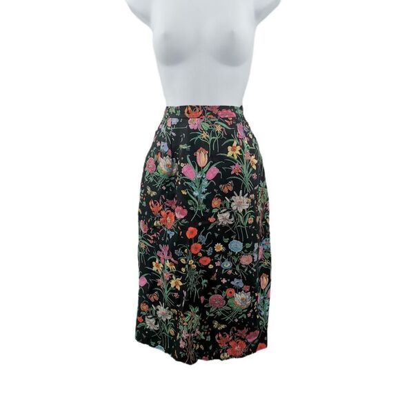 Rare Vintage Gucci Black "Flora" Skirt | Iconic Floral Print | Circa 1970s - Picture 1 of 4